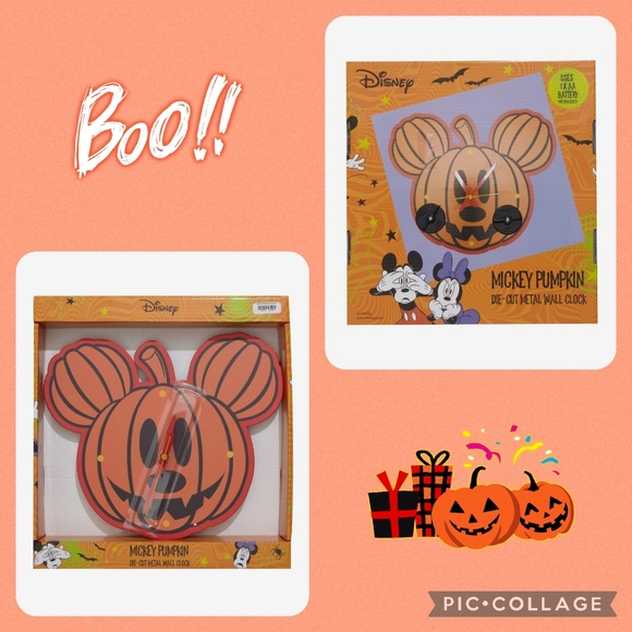 DISNEY Mickey Mouse Pumpkin Wall Clock - Picture 2 of 7